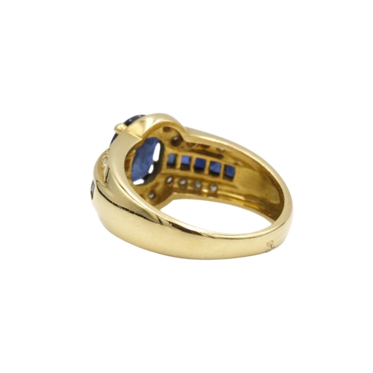 Bague en or jaune, saphirs et diamants - Castafiore
