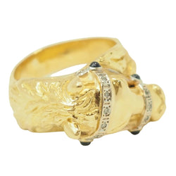 Bague en or jaune, saphirs, et diamants - Castafiore
