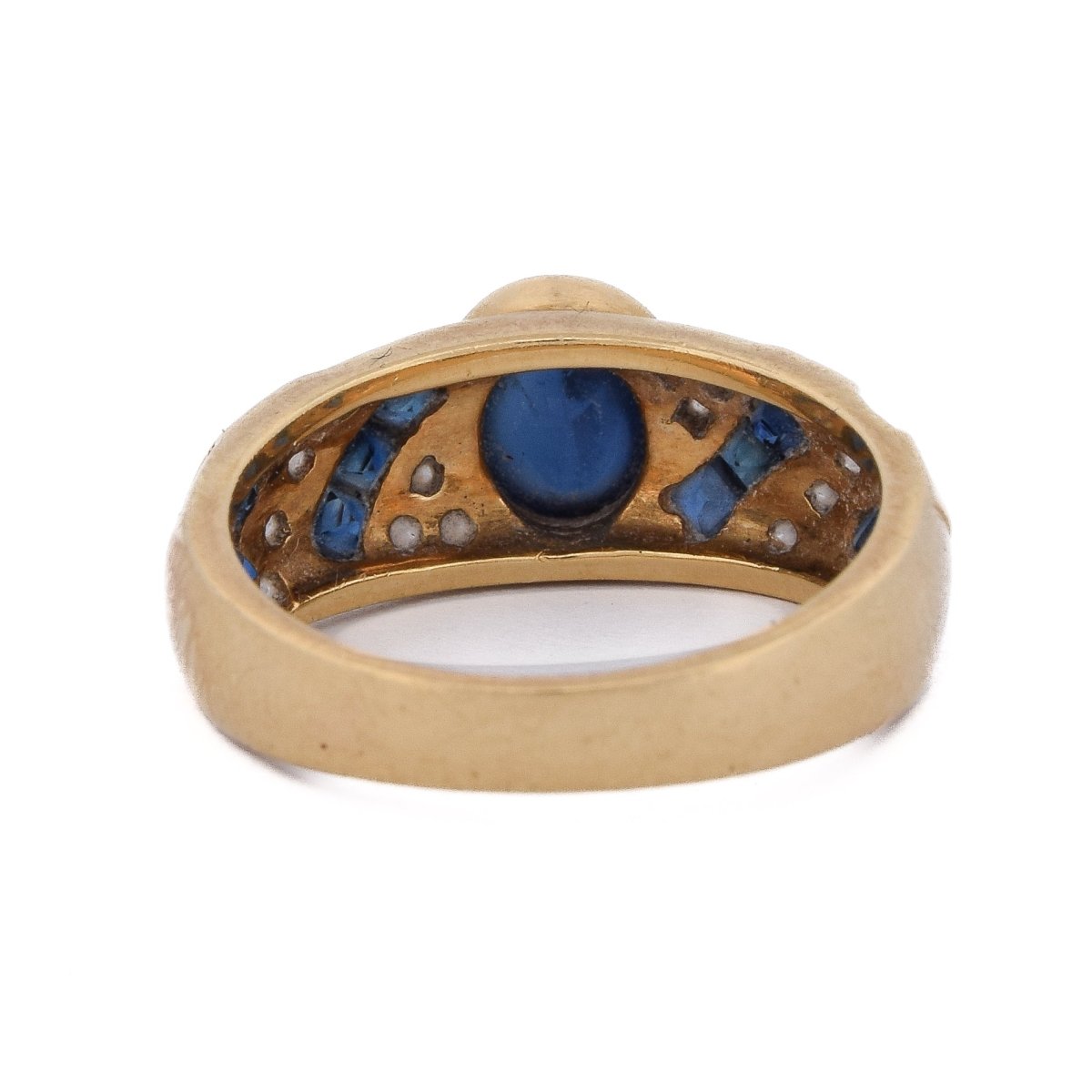 Bague en or jaune, saphirs et diamants - Castafiore