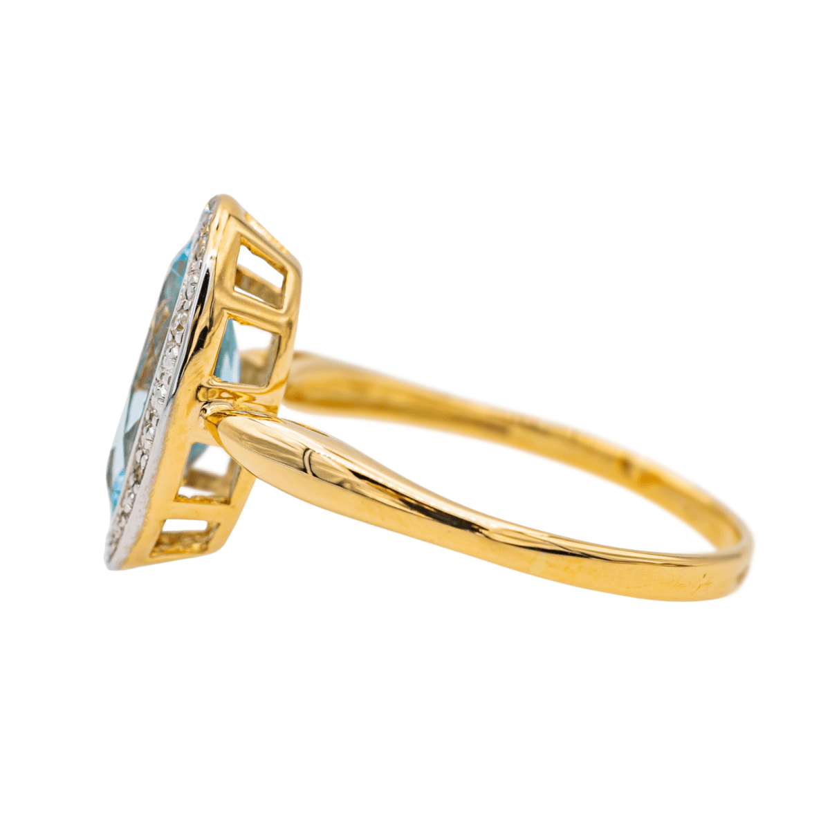 Bague en or jaune, topaze et diamants - Castafiore