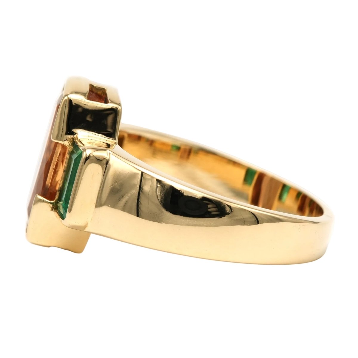 Bague en or jaune, topaze et émeraudes - Castafiore