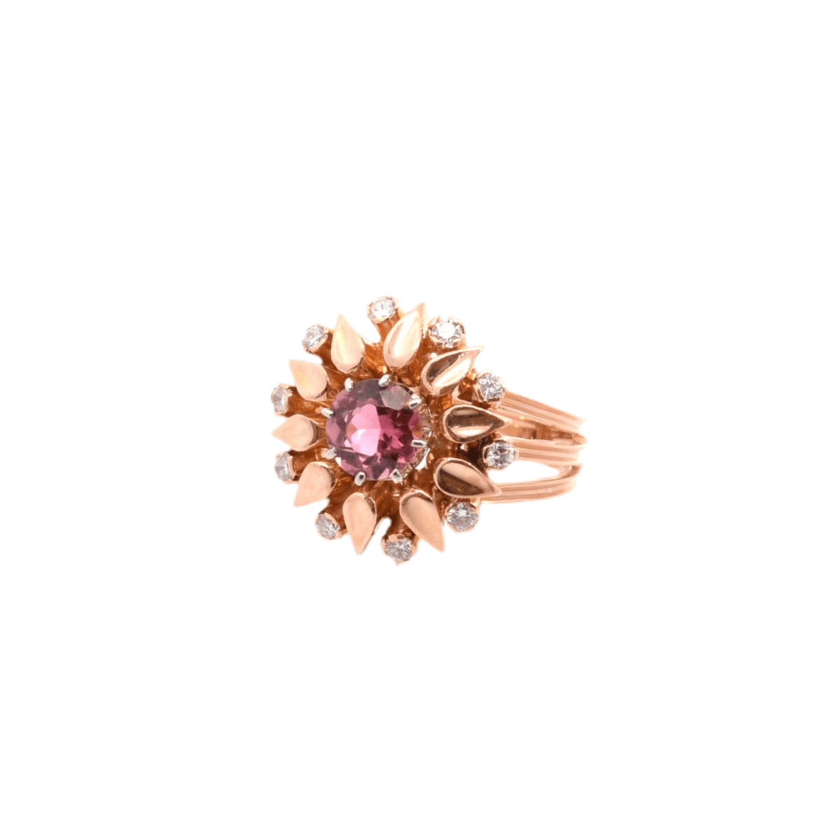Bague en or jaune, tourmaline et diamants - Castafiore