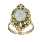 Bague en or, opale, émeraudes et diamants - Castafiore