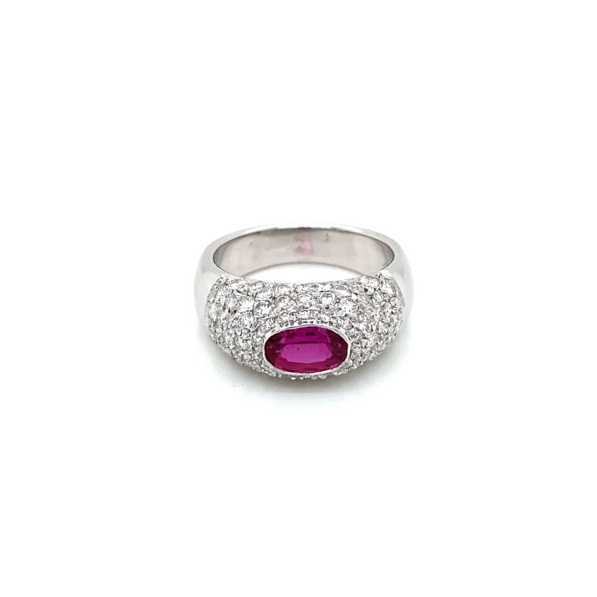 Bague en or pavée de diamants et de rubis pour l'été - Castafiore