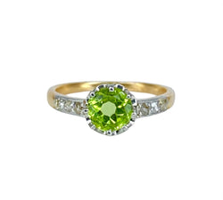 Bague en or , péridot et diamants vers 1900 - Castafiore