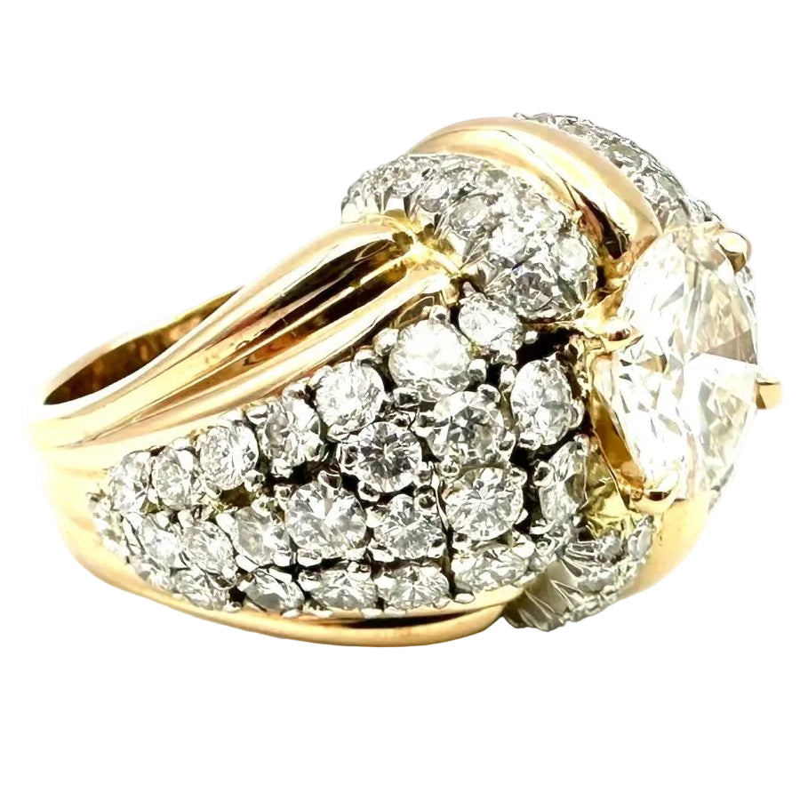 Bague en or, platine et diamants - Castafiore