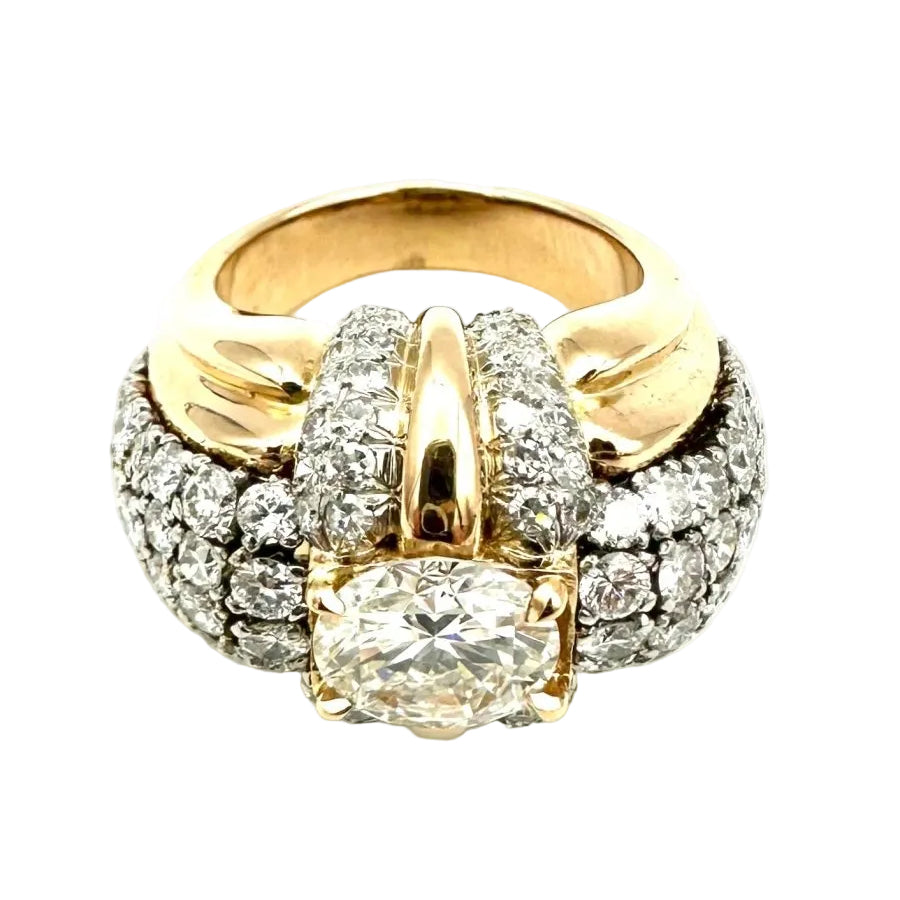 Bague en or, platine et diamants - Castafiore