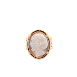Bague en or rose, camée et agate - Castafiore