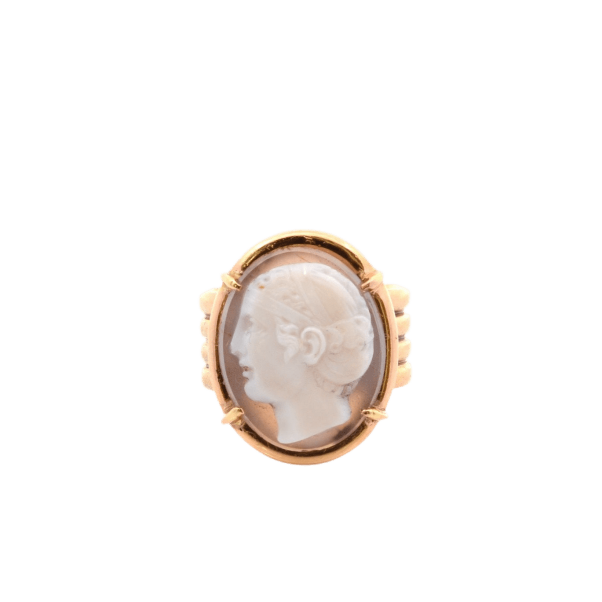 Bague en or rose, camée et agate - Castafiore