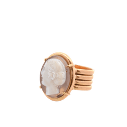 Bague en or rose, camée et agate - Castafiore