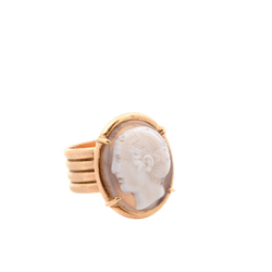 Bague en or rose, camée et agate - Castafiore