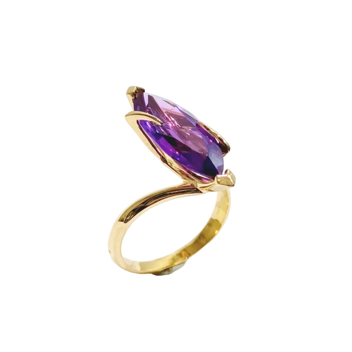 Bague en or rose et améthyste - Castafiore