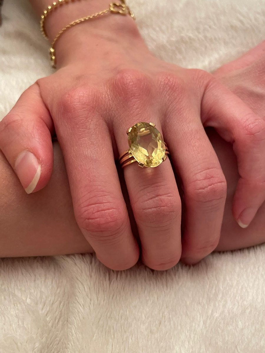 Bague En Or Rose Et Citrine - Castafiore