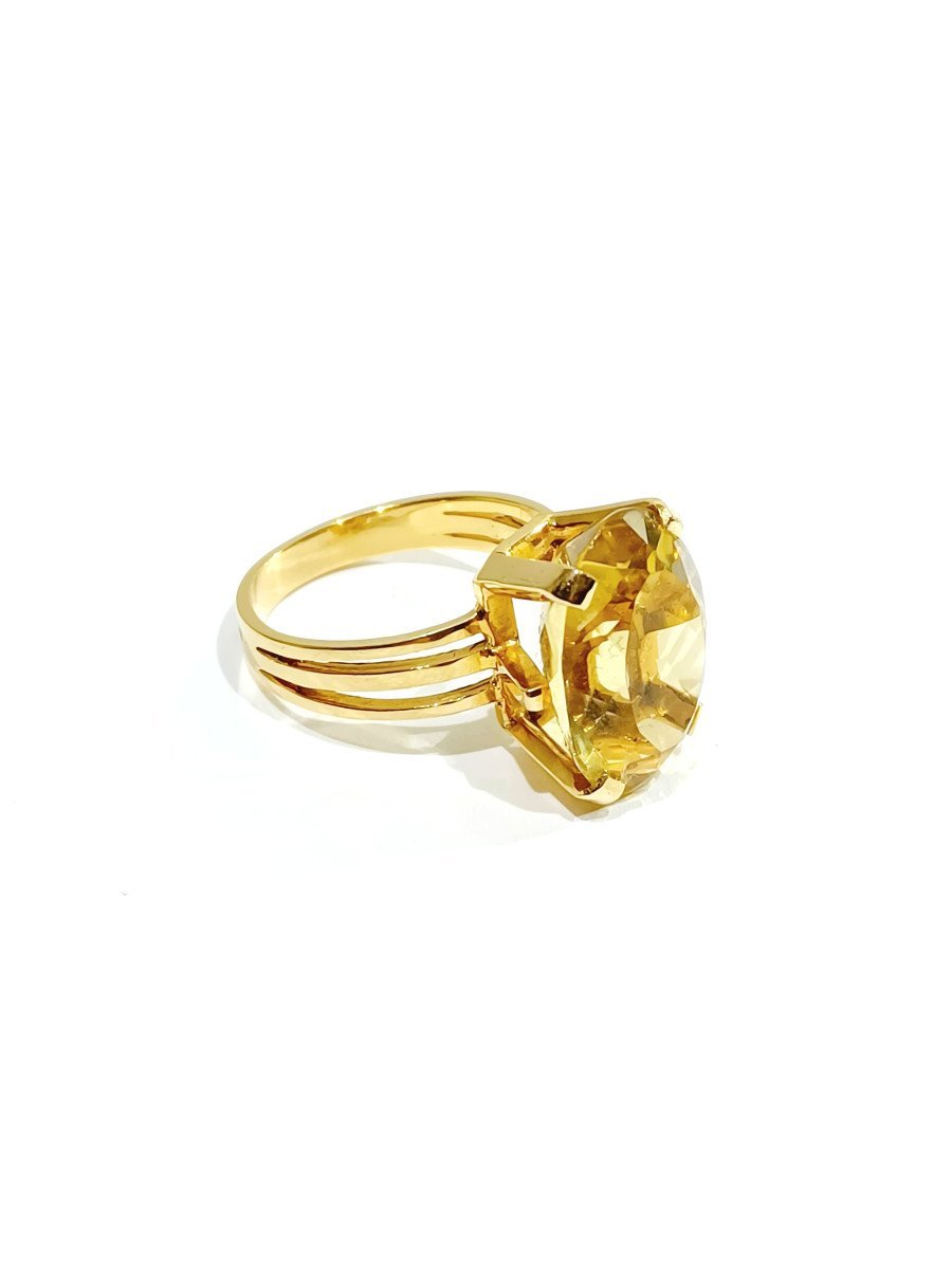 Bague En Or Rose Et Citrine - Castafiore