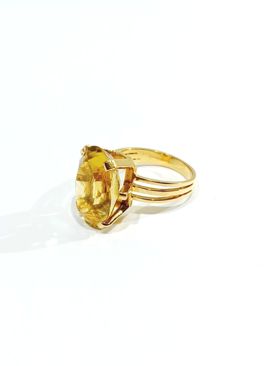 Bague En Or Rose Et Citrine - Castafiore