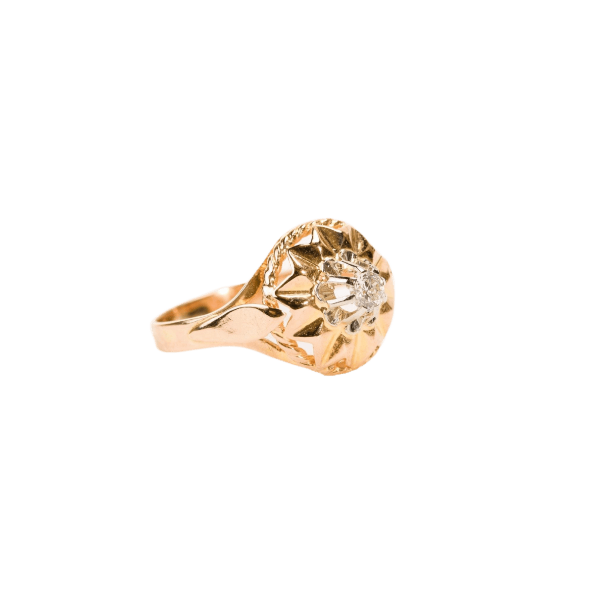 Bague en or rose et diamant - Castafiore