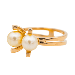 Bague en or rose et perles - Castafiore