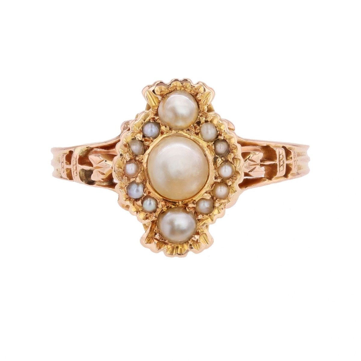 Bague en or rose et perles - Castafiore
