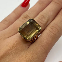 Bague en or rose et quartz fumé - Castafiore