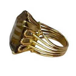 Bague en or rose et quartz fumé - Castafiore