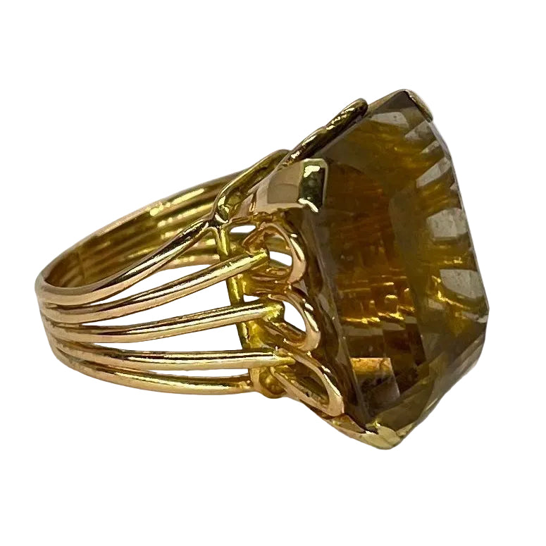 Bague en or rose et quartz fumé - Castafiore