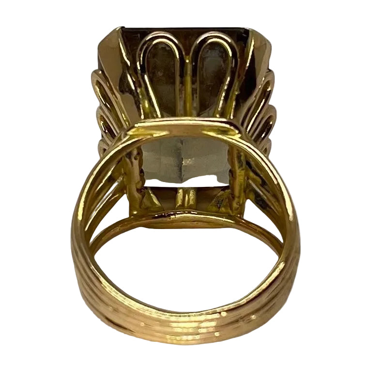 Bague en or rose et quartz fumé - Castafiore