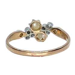 Bague en or rose, perles et diamants - Castafiore