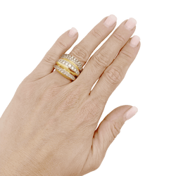 Bague en or rose, platine et diamants - Castafiore
