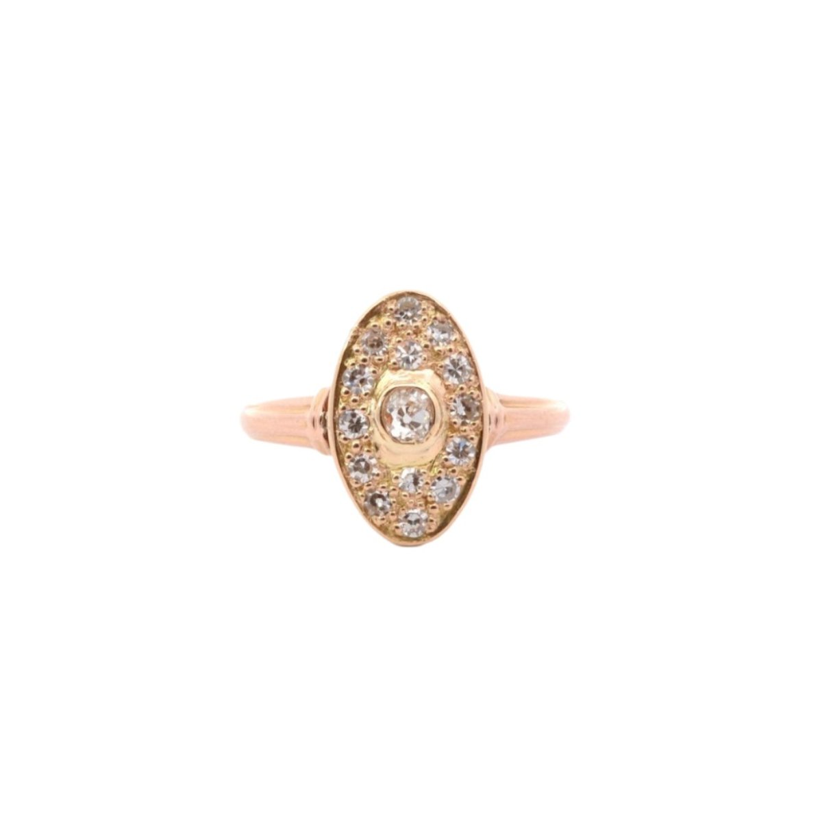 Bague en or rose, platine et diamants - Castafiore