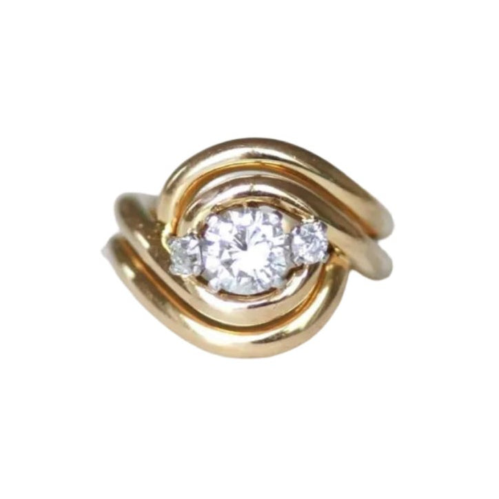 Bague en or rose, platine, et diamants - Castafiore