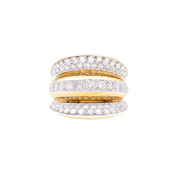 Bague en or rose, platine et diamants - Castafiore