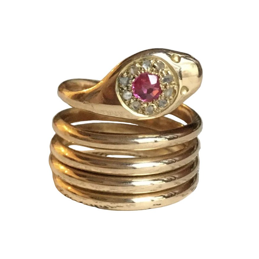 Bague en or rose, rubis et diamants - Castafiore