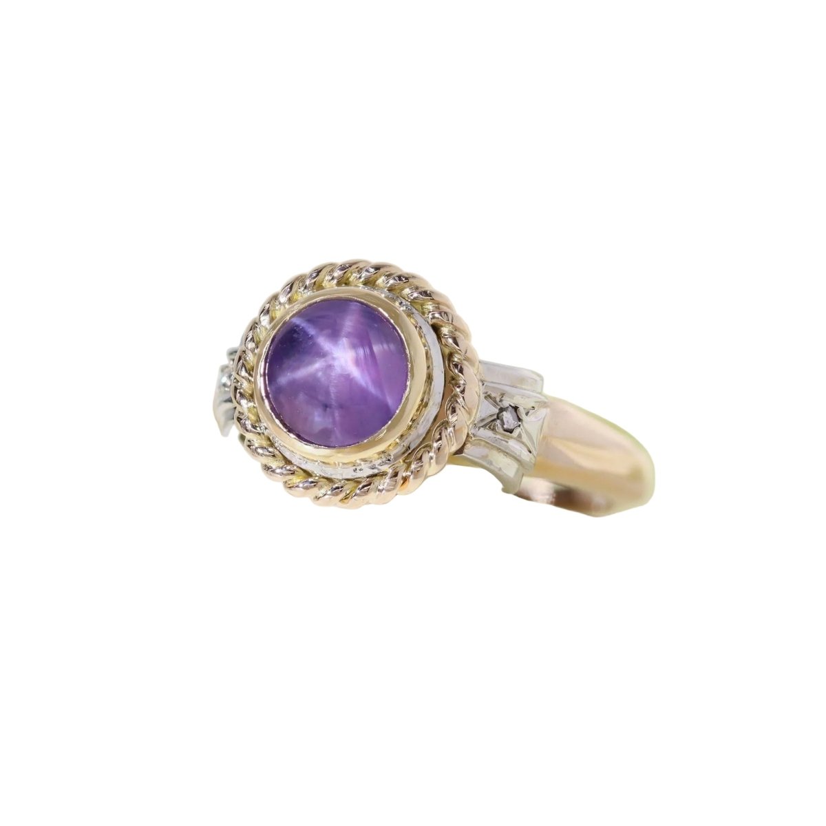 Bague en or rose, saphiret diamants - Castafiore