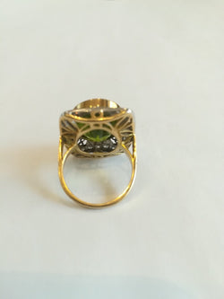 Bague en ors de couleurs, péridot et diamants - Castafiore