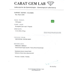 Bague en platine, émeraude et diamants - Castafiore