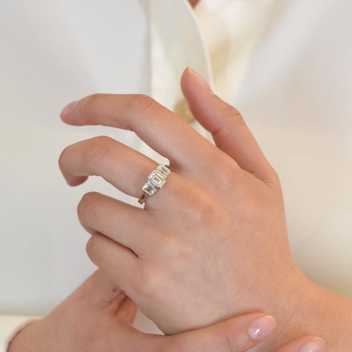 Bague en platine et diamant - Castafiore