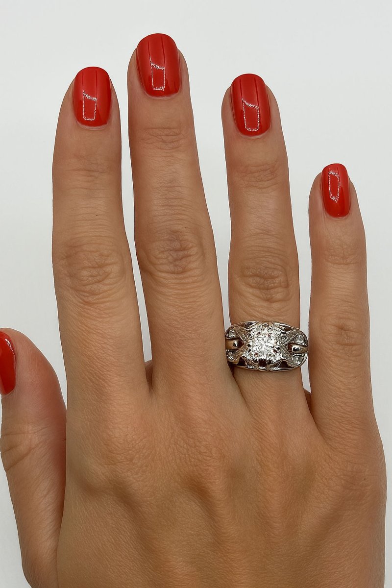 Bague en platine et diamant Epoque 1950 - Castafiore