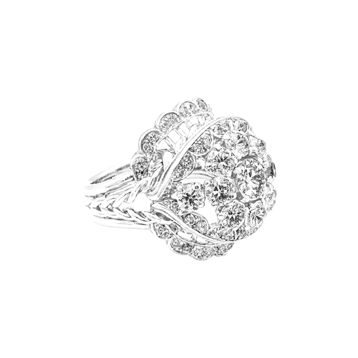 Bague en platine et diamants - Castafiore