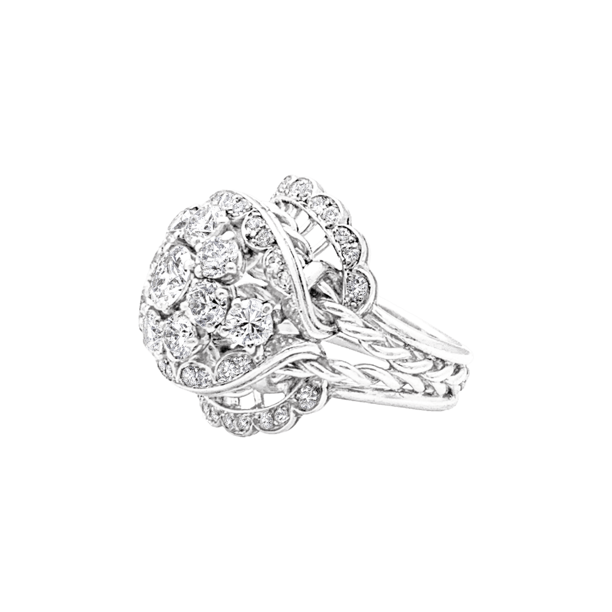 Bague en platine et diamants - Castafiore