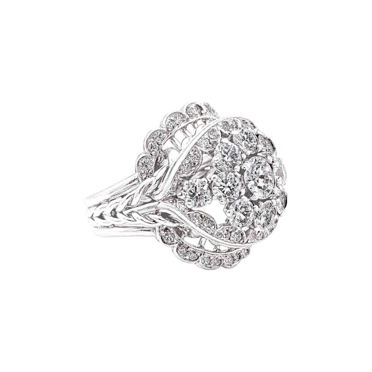 Bague en platine et diamants - Castafiore