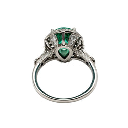 Bague en platine et émeraude - Castafiore