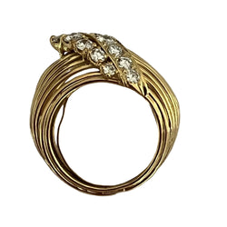 Bague en platine rhodié or jaune diamants - Castafiore