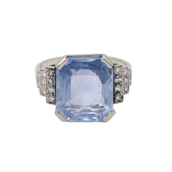 Bague en platine, saphir et diamants - Castafiore