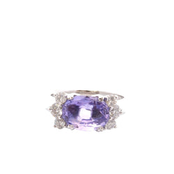 Bague en platine, saphir et diamants - Castafiore
