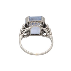 Bague en platine, saphir et diamants - Castafiore