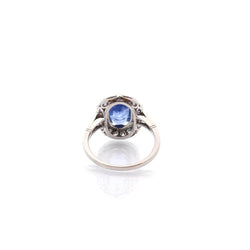 Bague en platine, saphir et diamants - Castafiore