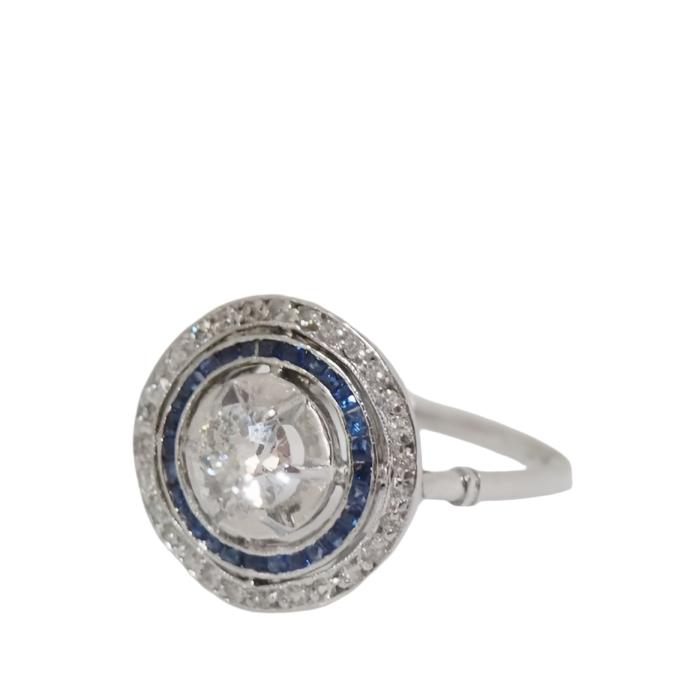 Bague en platine, saphirs et diamants - Castafiore