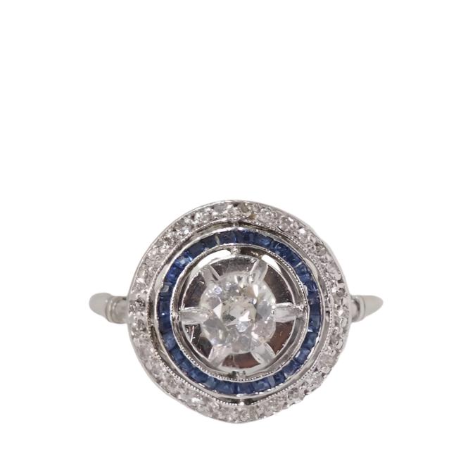 Bague en platine, saphirs et diamants - Castafiore