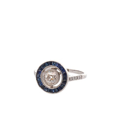 Bague en platine, saphirs et diamants - Castafiore