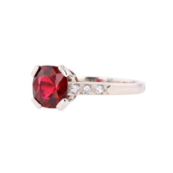 Bague en platine, spinelle et diamants - Castafiore